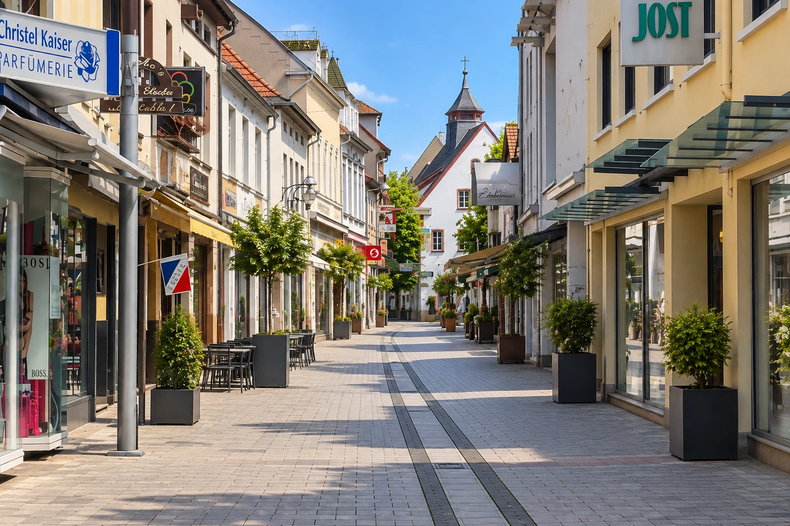 Einkaufspassage in Grünstadt in der Pfalz – Innenstadt und Infrastruktur des Immobilienstandorts