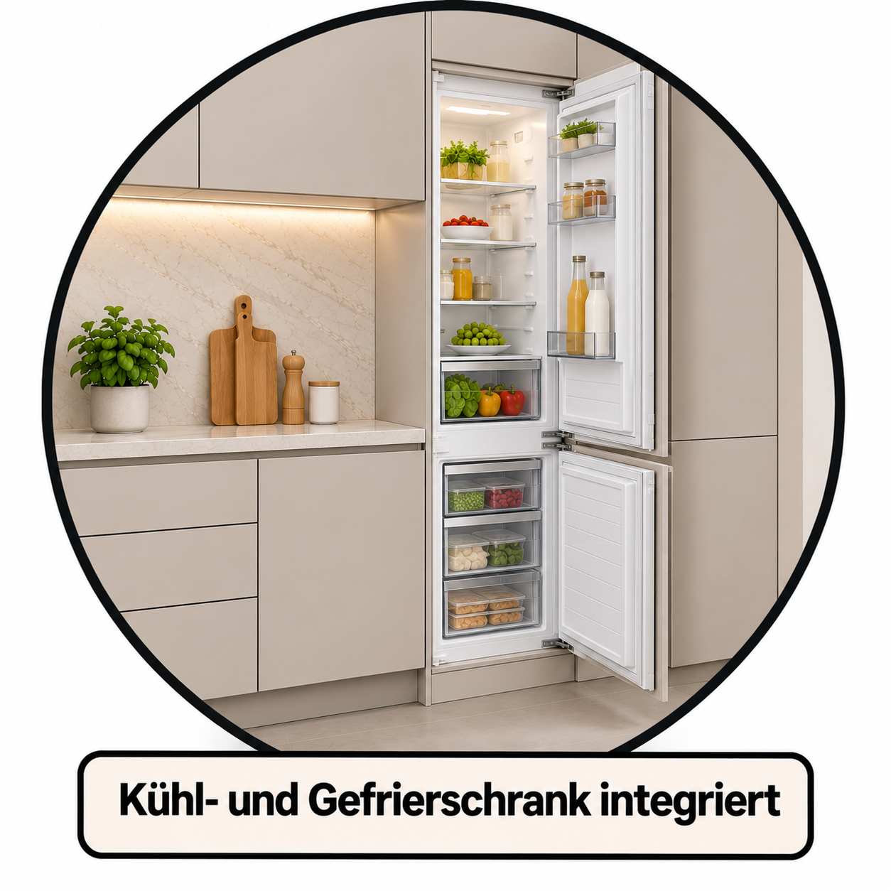 Integrierte Kühl-Gefrierkombination