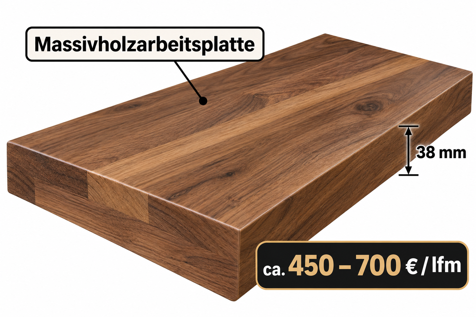 Massivholz Arbeitsplatte
