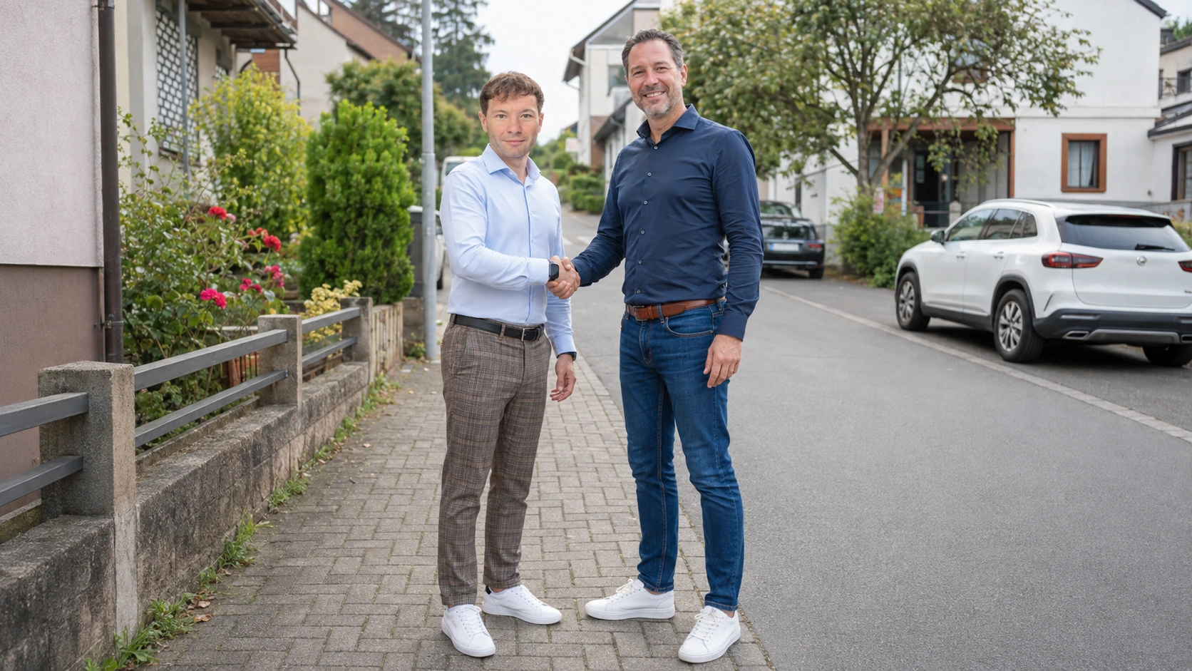 Sascha Wüst mit einem Kunden in Neustadt an der Weinstraße