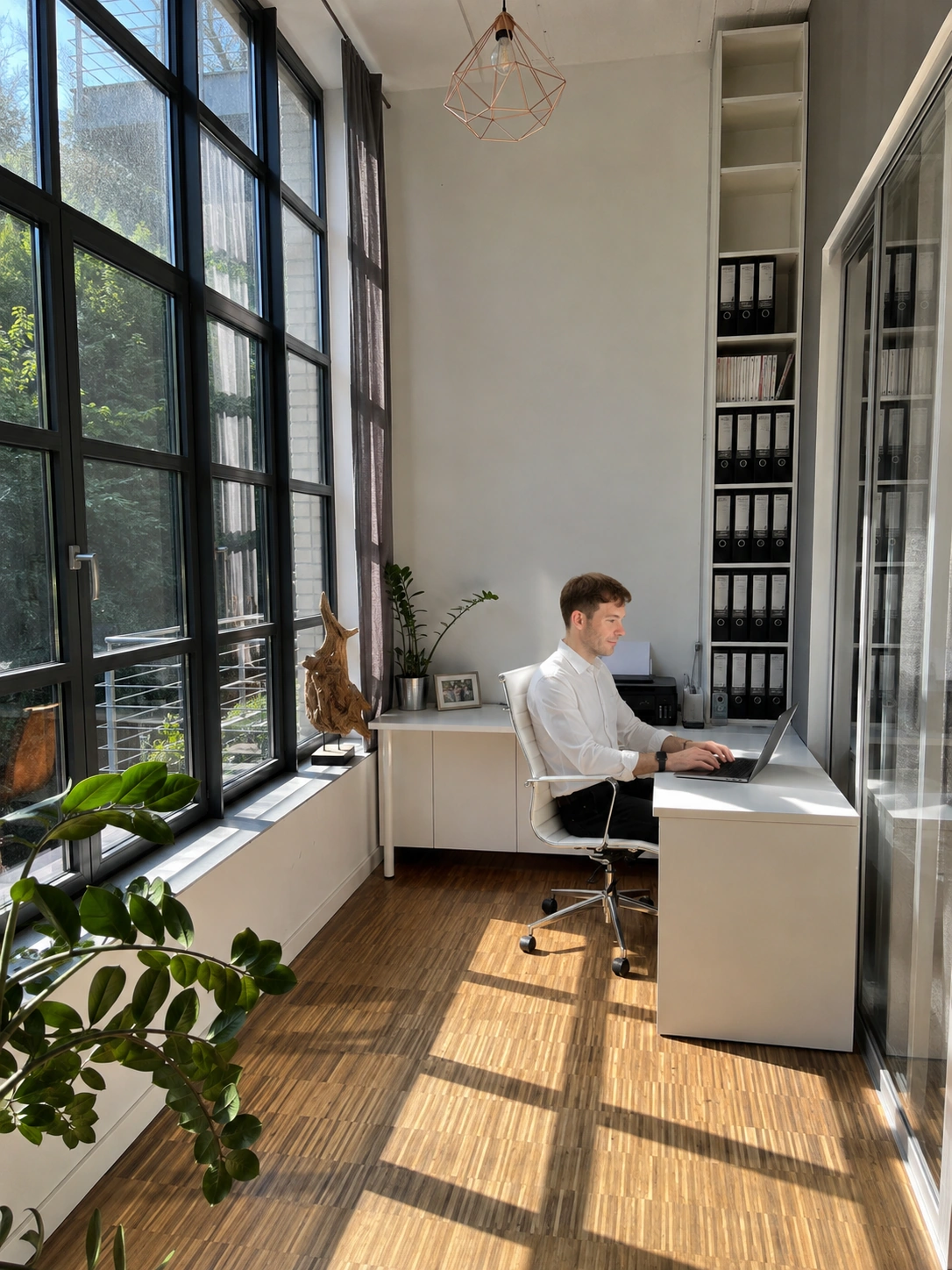 Sascha Wüst bei der Arbeit im Büro in Neustadt an der Weinstraße