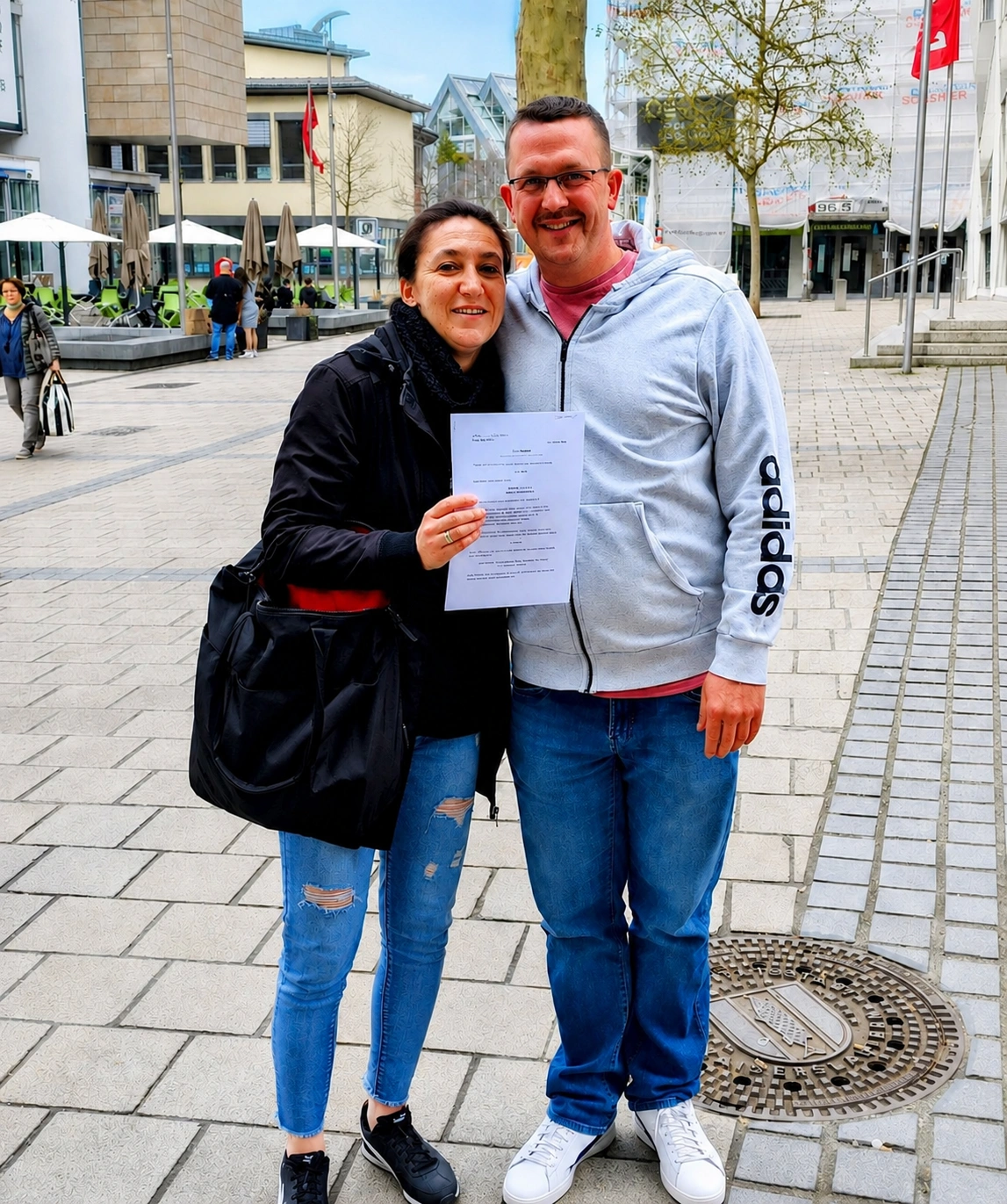 Kunden nach einem Notartermin